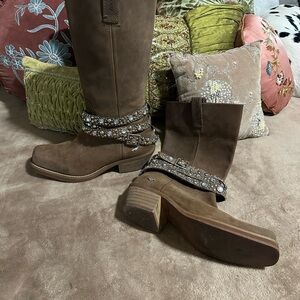 Rocket Dog Brown Embellished Combat Boots